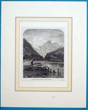 Alte Ansicht Schottland Kilmun, Echaig, Angler ANGLING ON THE ECHAIG, NEAR KILMUN, 1835