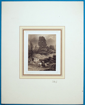 Alte Ansicht Vogesen Ruinen bei Roufach Vogesen RUINES DE HOH-HATSTADT près Roufach., 1863