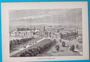 Alte Ansicht Windsor Castle England BIRD`S EYE VIEW OF WINDSOR-CASTLE., 1805