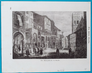 Alte Ansicht Korfu, Griechenland Die Königsstrasse in Korfu.,  1860