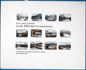 Alte Ansichten Saarbrücken - Brücken Saar-Brücken von Saarbrücken, Mappe mit 12 Darstellungen