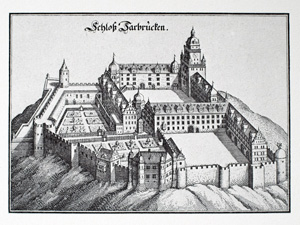 Alte Ansicht Schloss Saarbrücken Schloß Saarbrücken