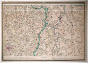 Alte Landkarte Luxembourg Trier Luxembourg,  1860