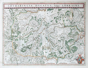 Alte Landkarte Lothringen Herzogtum LOTHARINGIA DUCATUS vulgo LORRAINE, 1635
