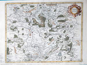Alte Landkarte Nord-Lothringen, Saarland LORRAINE VERS SEPTENTRION,  1600
