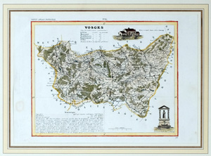 Alte Landkarte VOGESEN VOSGES,  1860