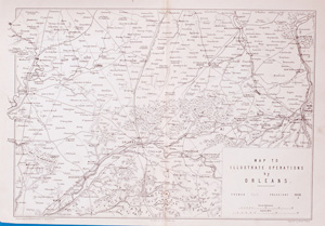 Alte Landkarte Orleans, Kriegskarte MAP TO ILLUSTRATE OPERATIONS by ORLEANS.,  1871