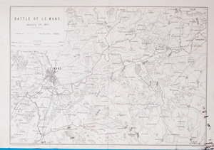 Alte Landkarte der Schlacht bei LE MANS BATTLE OF LE MANS.,  1871