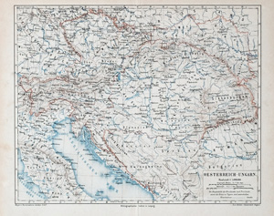 Alte Landkarte Österreich-Ungarn OESTERREICH-UNGARN., 1875