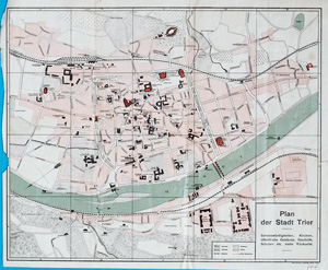 Alter Stadtplan Trier Plan der Stadt Trier,  1930