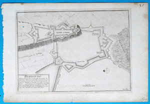 Alte Landkarte Homburg, Burg Homburg  Homburg Citadelle ou Chateau,  1679
