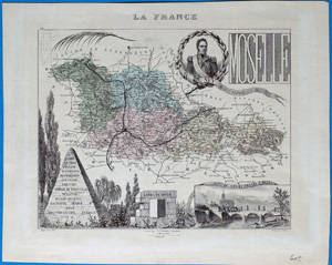 Alte Landkarte Moselle Frankreich LA FRANCE MOSELLE,  1845