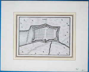 Alte Landkarte Frankreich bei Phalsbourg, Festung Citadelle Lixim LIXIM,  1645