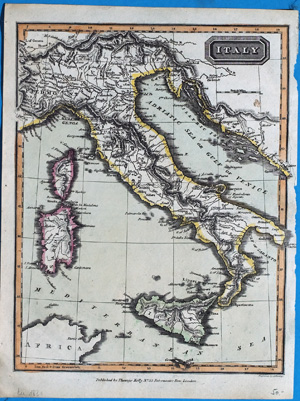 Alte Landkarte Italien Mittelmeer ITALY,  1831